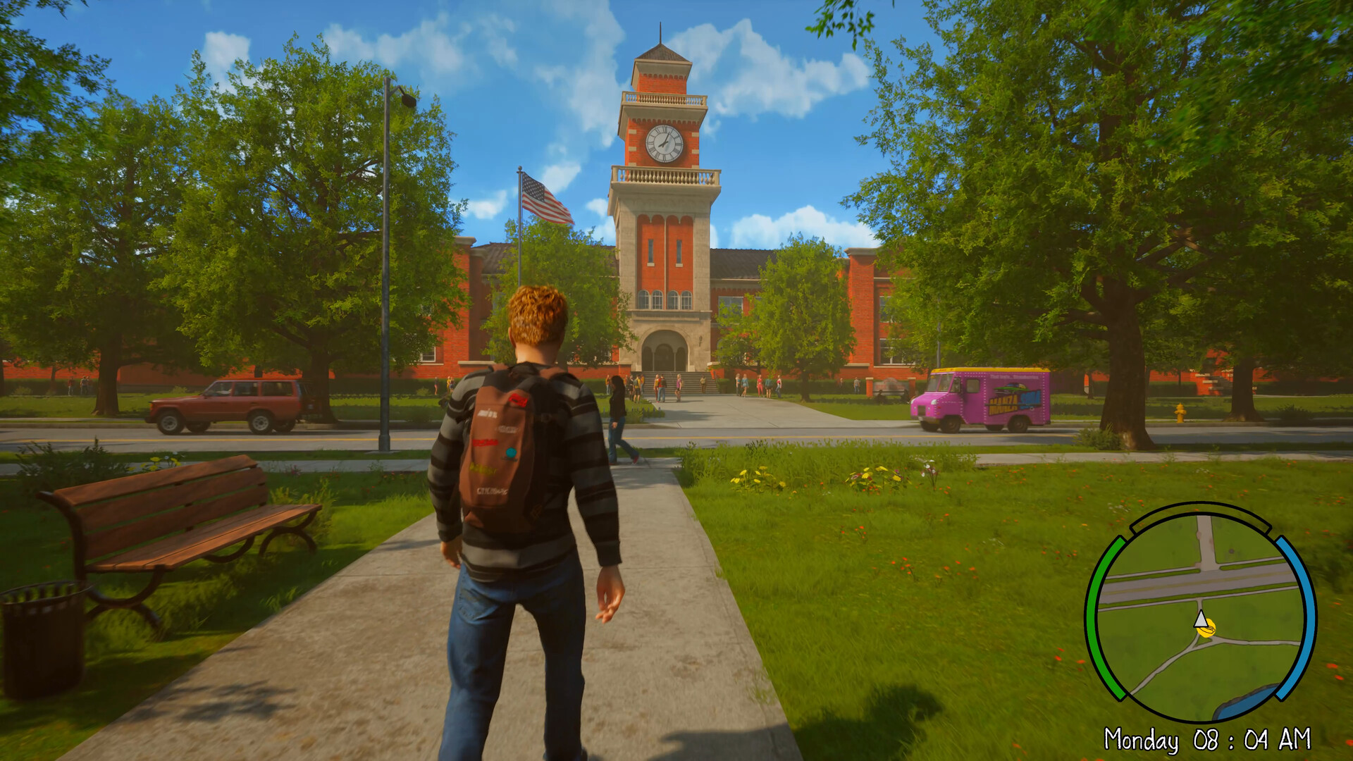 Offizieller Gameplay-Screenshot aus der offenen Welt von Agefield High: Rock the School