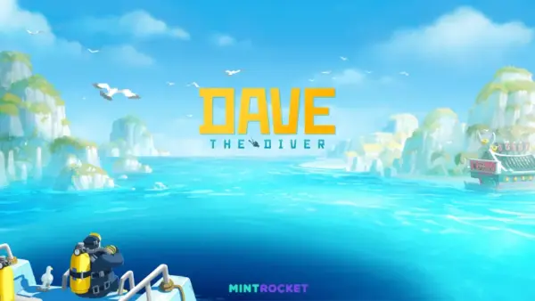 Dave taucht im offiziellen Keyart von DAVE THE DIVER durch das farbenfrohe Blue Hole