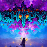 Offizielle Steam-Capsule zu Nightpyre mit Spiellogo vor düsterer Pixelkulisse