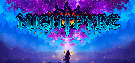 Offizielle Steam-Capsule zu Nightpyre mit Spiellogo vor düsterer Pixelkulisse