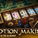 Offizielles Keyart zu Potion-making: Path of the Alchemist mit alchemistischer Spielwelt