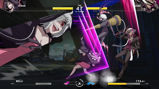 Zohar setzt in UNDER NIGHT IN-BIRTH II Sys:Celes einen Doppelgänger-Angriff gegen Ogre ein