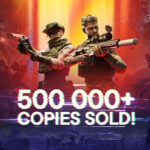 Zwei bewaffnete Einsatzkräfte vor einer leuchtenden Kulisse mit dem Schriftzug 500.000+ Copies Sold zu Active Matter