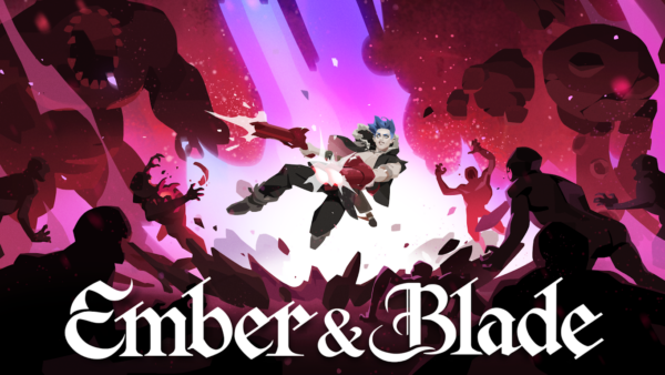 Fenrix kämpft im Keyart von Ember and Blade gegen eine Horde dämonischer Kreaturen