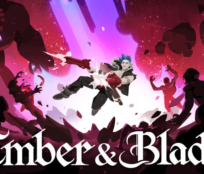 Fenrix kämpft im Keyart von Ember and Blade gegen eine Horde dämonischer Kreaturen