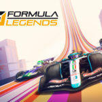 Formula-Legends-Keyart mit drei Rennwagen auf einer farbenfrohen Strecke