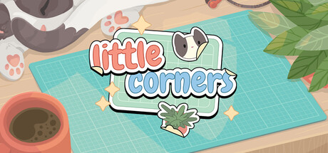 Offizielle Steam-Capsule zu Little Corners mit einem dekorierten Schreibtisch