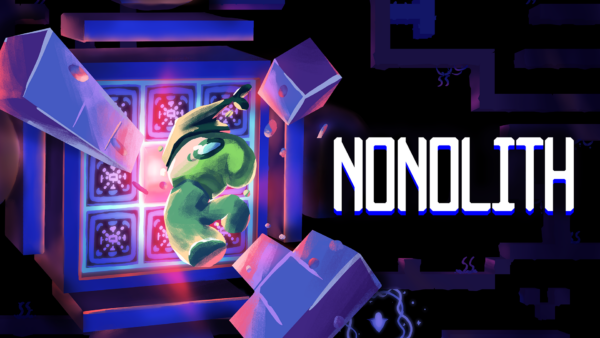 Das offizielle Keyart zu Nonolith zeigt die rätselhafte, aus Blöcken aufgebaute Welt des Spiels