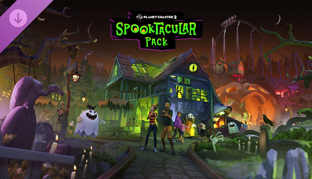 Gruselpark mit Spukhaus, Geistern und Achterbahn im Planet Coaster 2: Spooktacular Pack