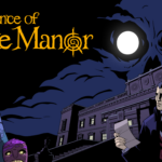 Keyart zu The Séance of Blake Manor mit Ermittler vor dem viktorianischen Herrenhaus