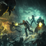Drei Überlebende kämpfen in Yet Another Zombie Survivors gegen eine Zombiehorde